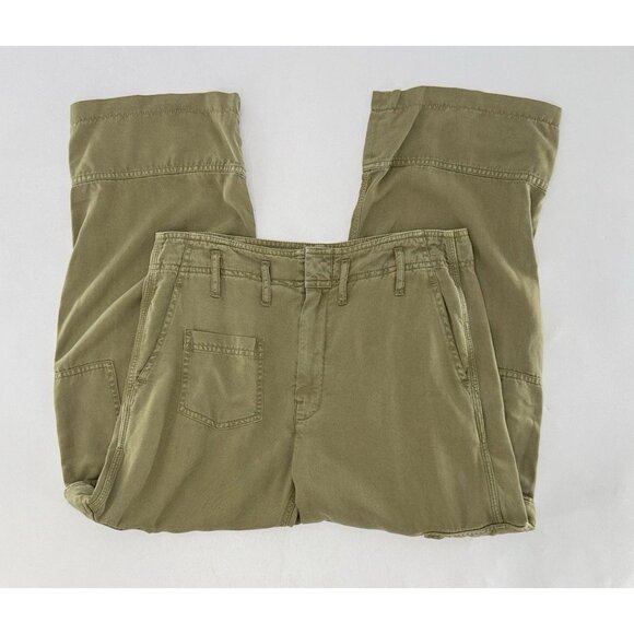 BDG Women’s Green 100% Lyocell Cargo‎ Pants Wide Leg Size 4 Gorpcore Grunge Boho - Picture 3 of 11